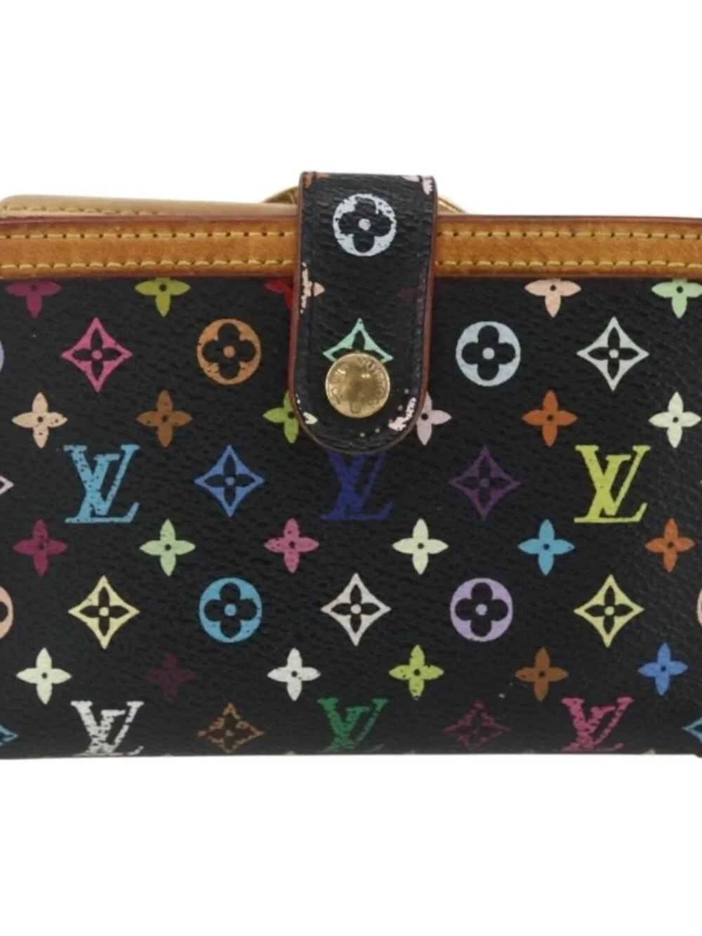 LOUIS VUITTON Multicolor Portefeuille Viennois Wallet Black M92988 Auth am10211 - Picture 2 of 16